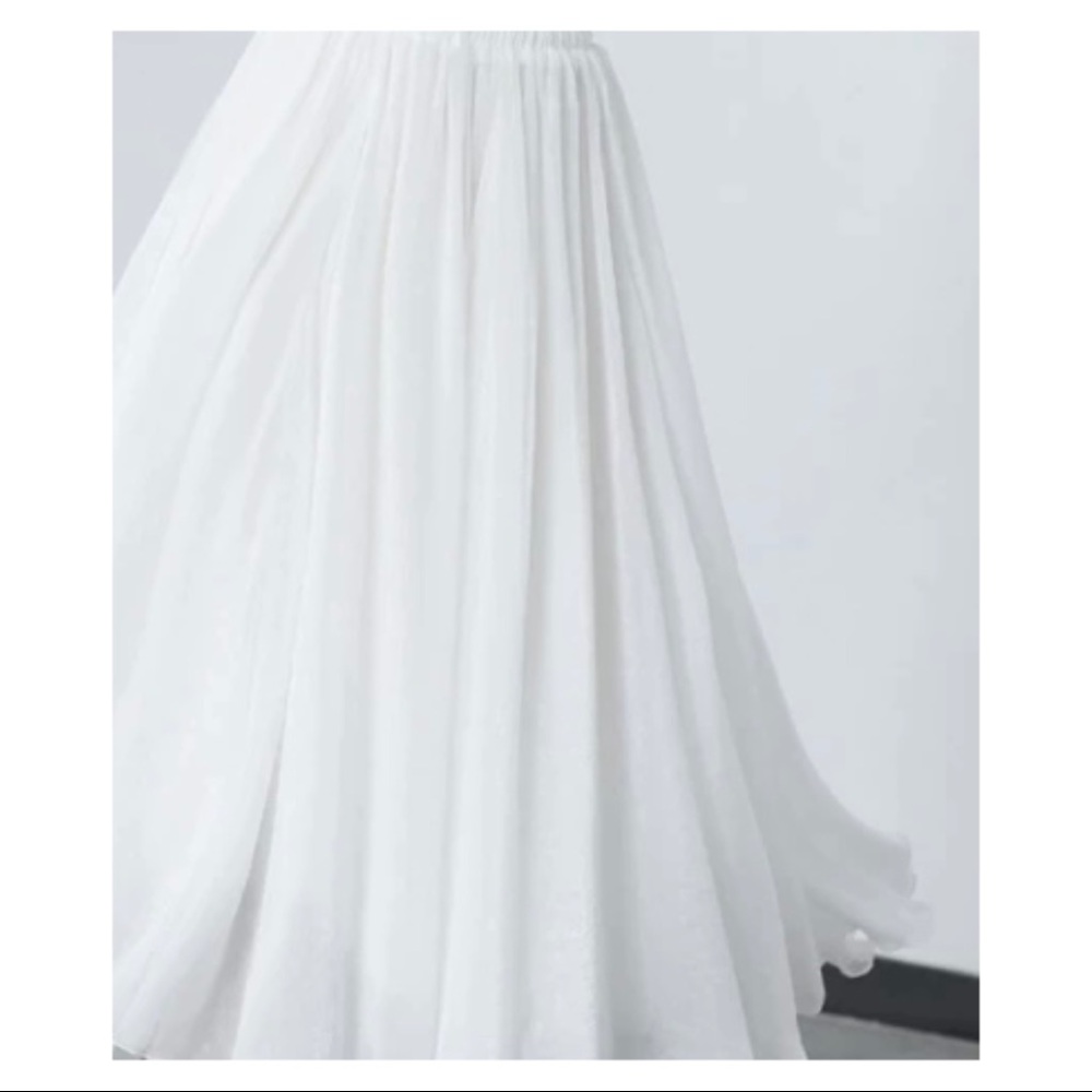 White Chiffon Maxi Skirt